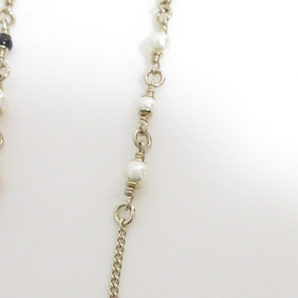 CHANEL Gold Pearl Logo Necklace - Picture 6 of 11
